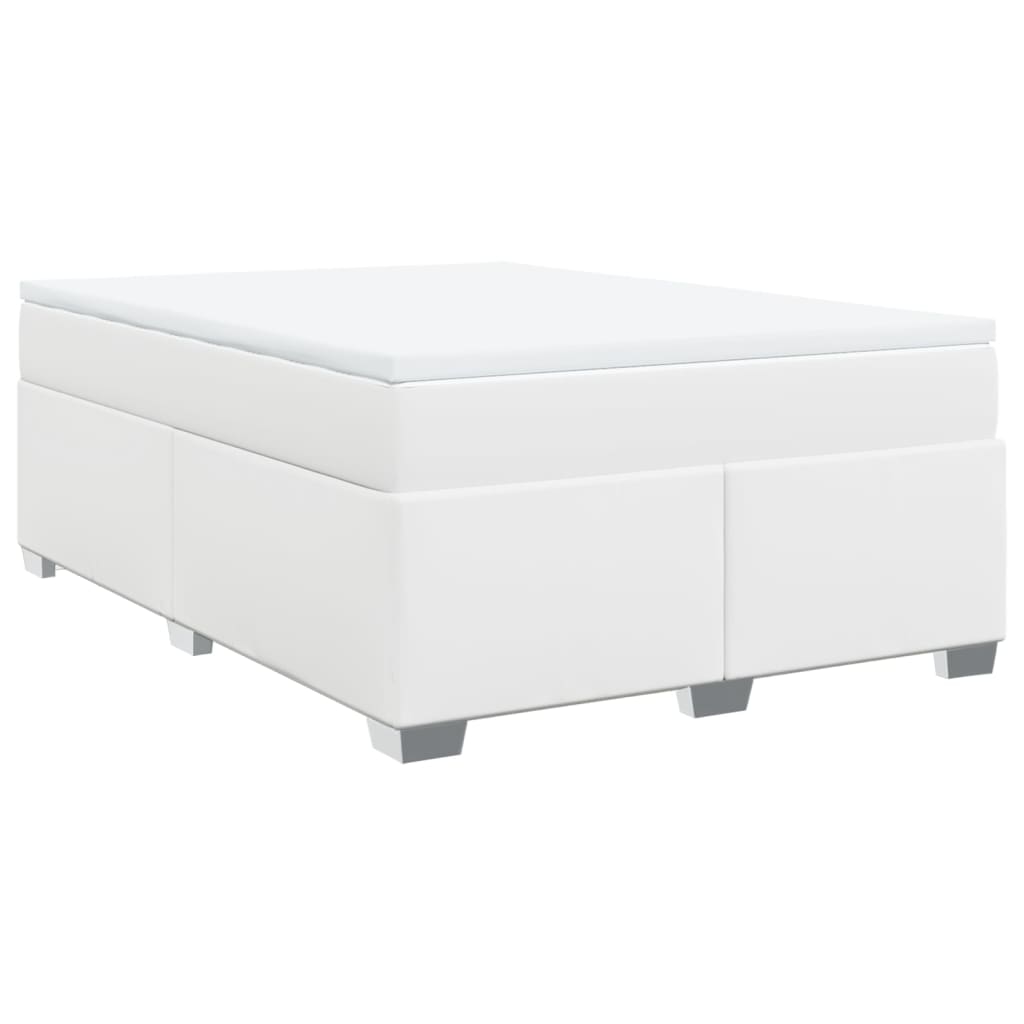 Boxspring met matras kunstleer wit 140x200 cm Bedden & bedframes | Creëer jouw Trendy Thuis | Gratis bezorgd & Retour | Trendy.nl