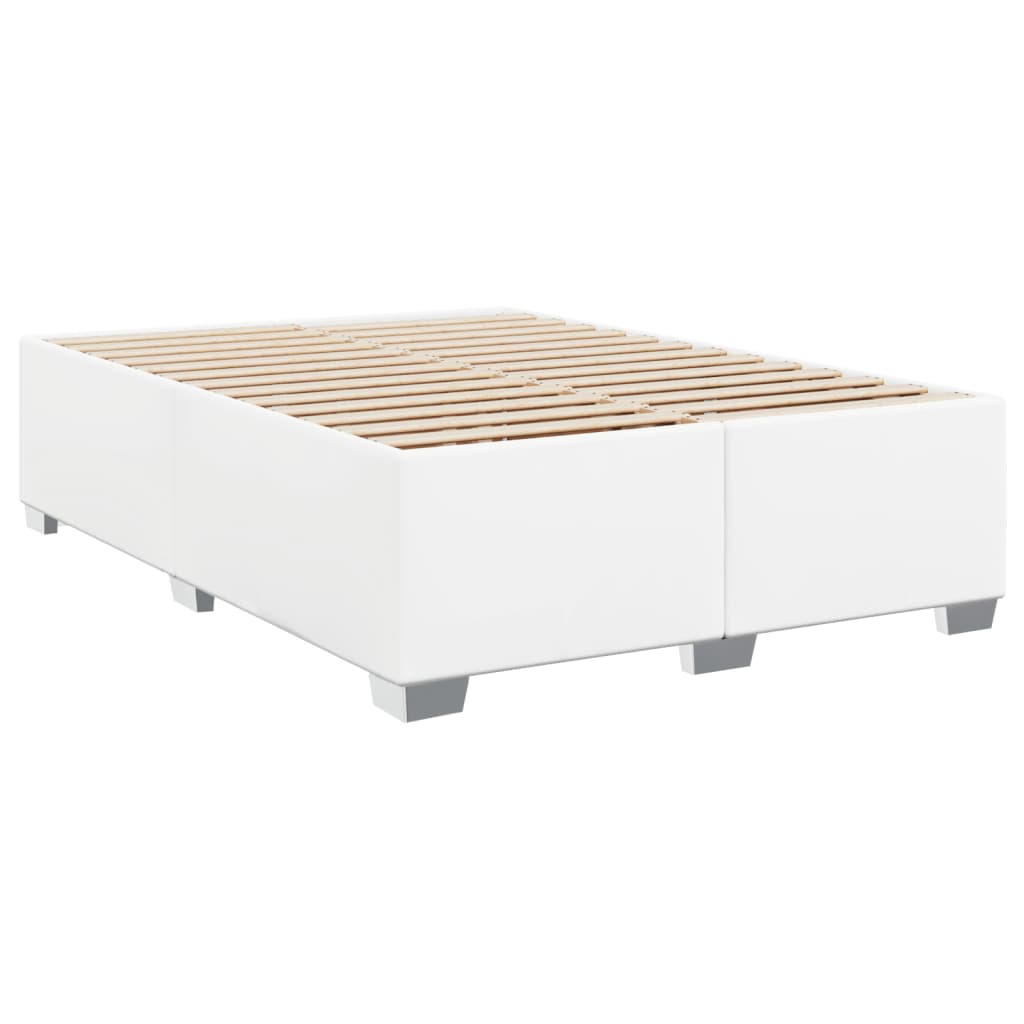 Boxspring met matras kunstleer wit 140x200 cm Bedden & bedframes | Creëer jouw Trendy Thuis | Gratis bezorgd & Retour | Trendy.nl