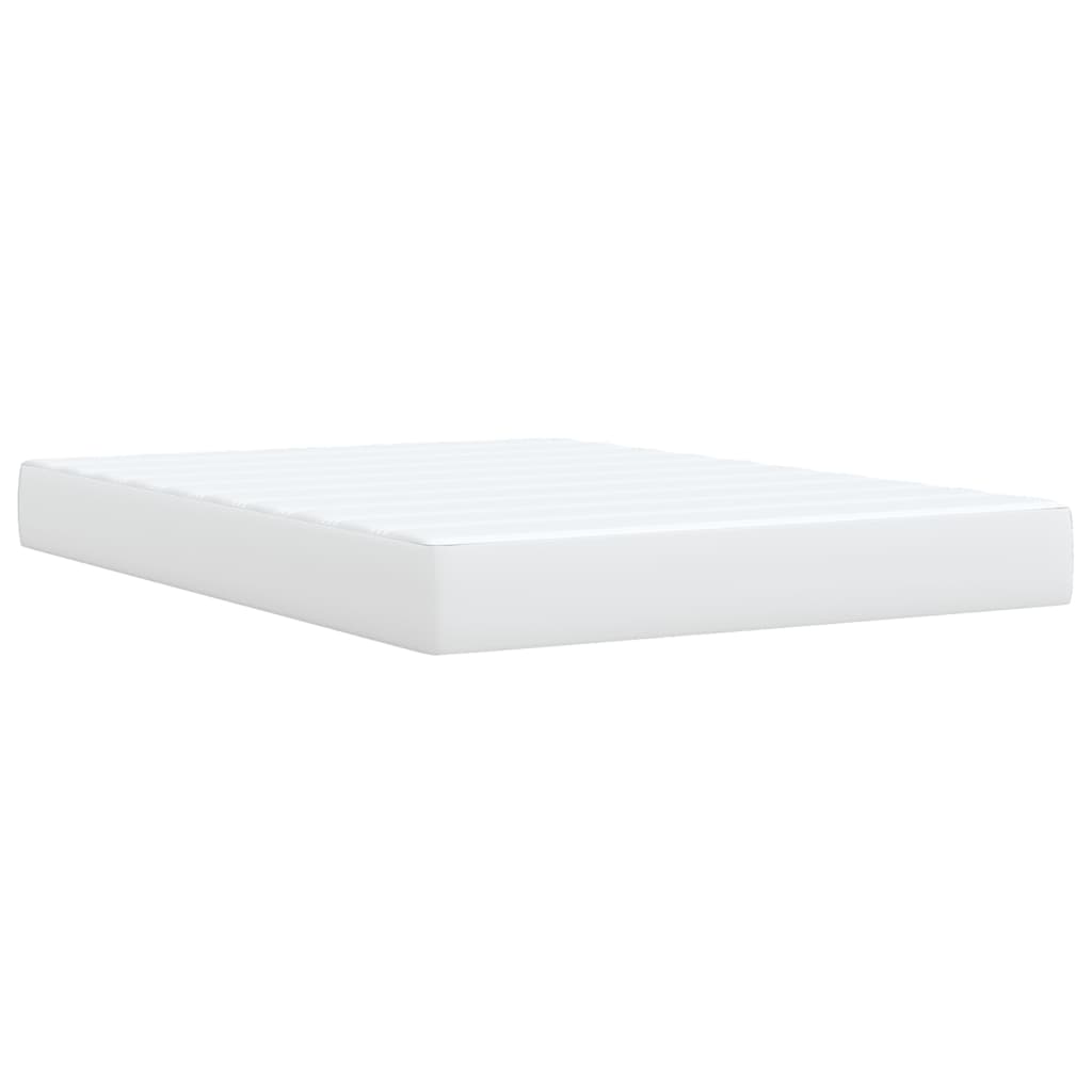 Boxspring met matras kunstleer wit 140x200 cm Bedden & bedframes | Creëer jouw Trendy Thuis | Gratis bezorgd & Retour | Trendy.nl