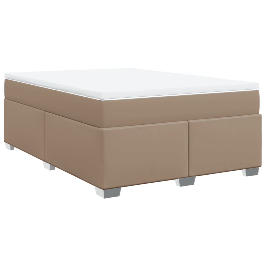 Boxspring met matras kunstleer cappuccinokleurig 140x200 cm