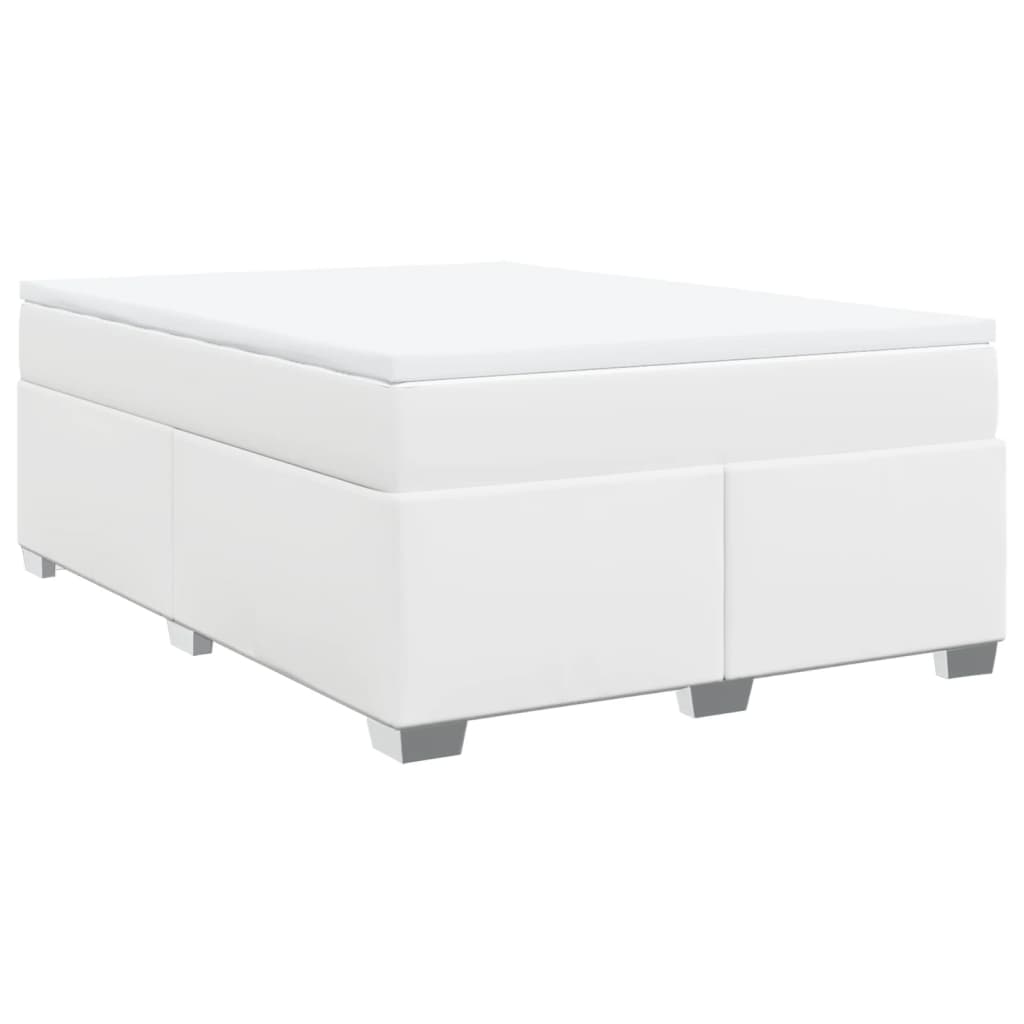 Boxspring met matras kunstleer wit 160x200 cm Bedden & bedframes | Creëer jouw Trendy Thuis | Gratis bezorgd & Retour | Trendy.nl