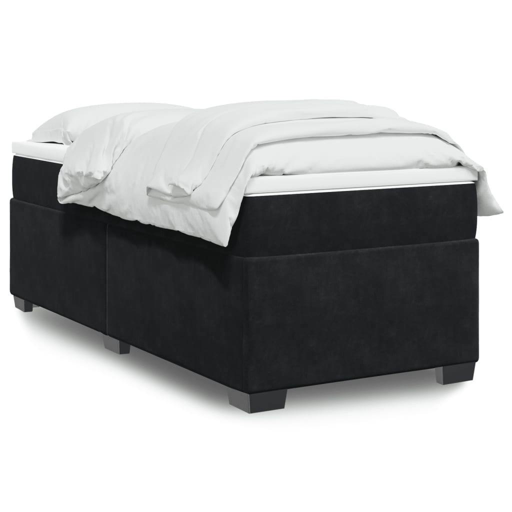 Boxspring met matras fluweel zwart 80x200 cm Bedden & bedframes | Creëer jouw Trendy Thuis | Gratis bezorgd & Retour | Trendy.nl