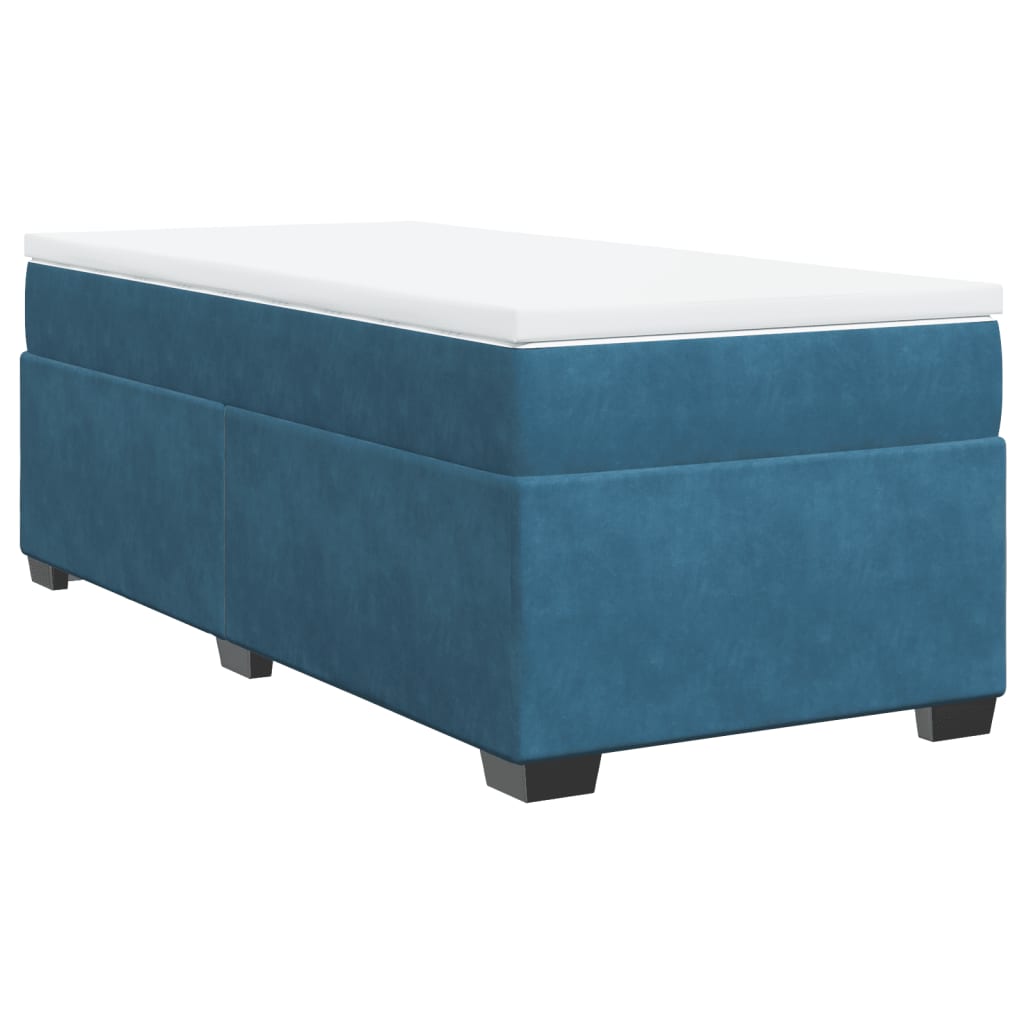 Boxspring met matras fluweel donkerblauw 80x200 cm Bedden & bedframes | Creëer jouw Trendy Thuis | Gratis bezorgd & Retour | Trendy.nl