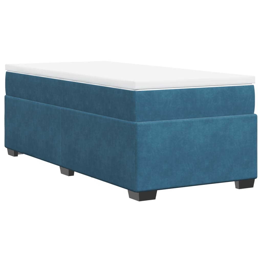 Boxspring met matras fluweel donkerblauw 80x200 cm Bedden & bedframes | Creëer jouw Trendy Thuis | Gratis bezorgd & Retour | Trendy.nl