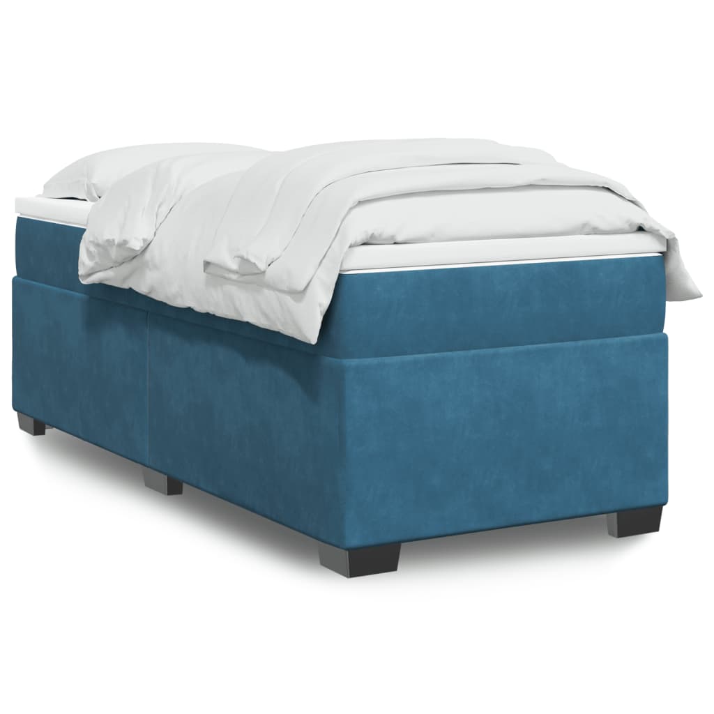 Boxspring met matras fluweel donkerblauw 80x200 cm Bedden & bedframes | Creëer jouw Trendy Thuis | Gratis bezorgd & Retour | Trendy.nl