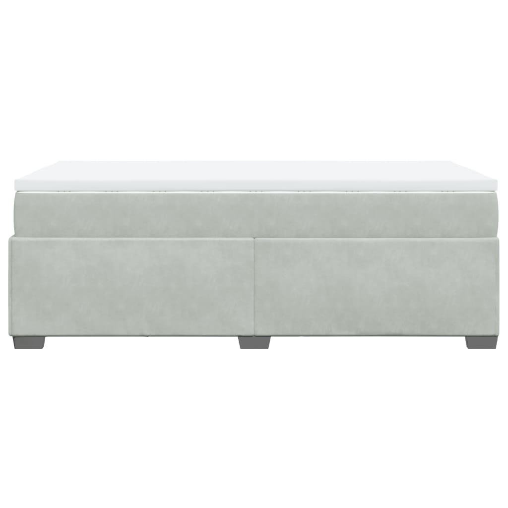 Boxspring met matras fluweel lichtgrijs 90x190 cm Bedden & bedframes | Creëer jouw Trendy Thuis | Gratis bezorgd & Retour | Trendy.nl