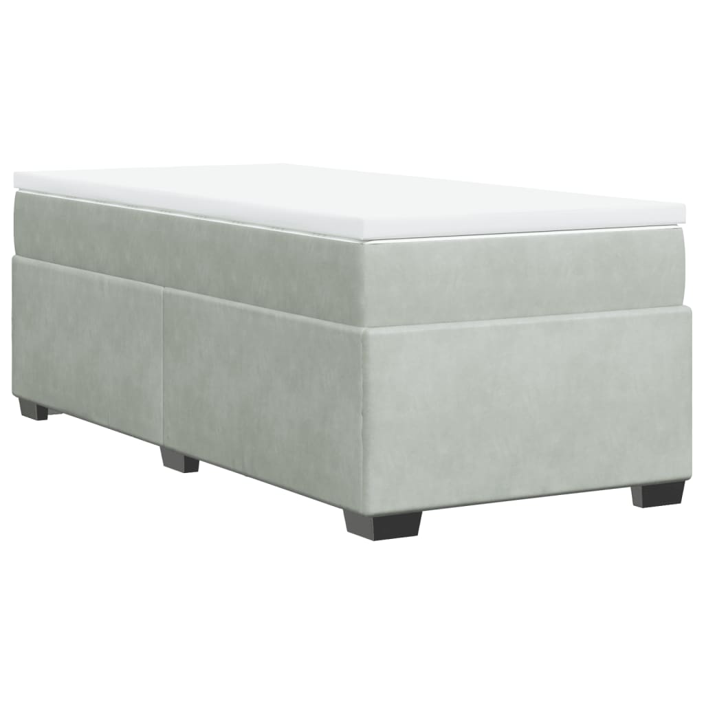 Boxspring met matras fluweel lichtgrijs 90x190 cm Bedden & bedframes | Creëer jouw Trendy Thuis | Gratis bezorgd & Retour | Trendy.nl