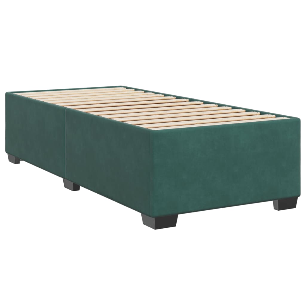 Boxspring met matras fluweel donkergroen 90x190 cm Bedden & bedframes | Creëer jouw Trendy Thuis | Gratis bezorgd & Retour | Trendy.nl