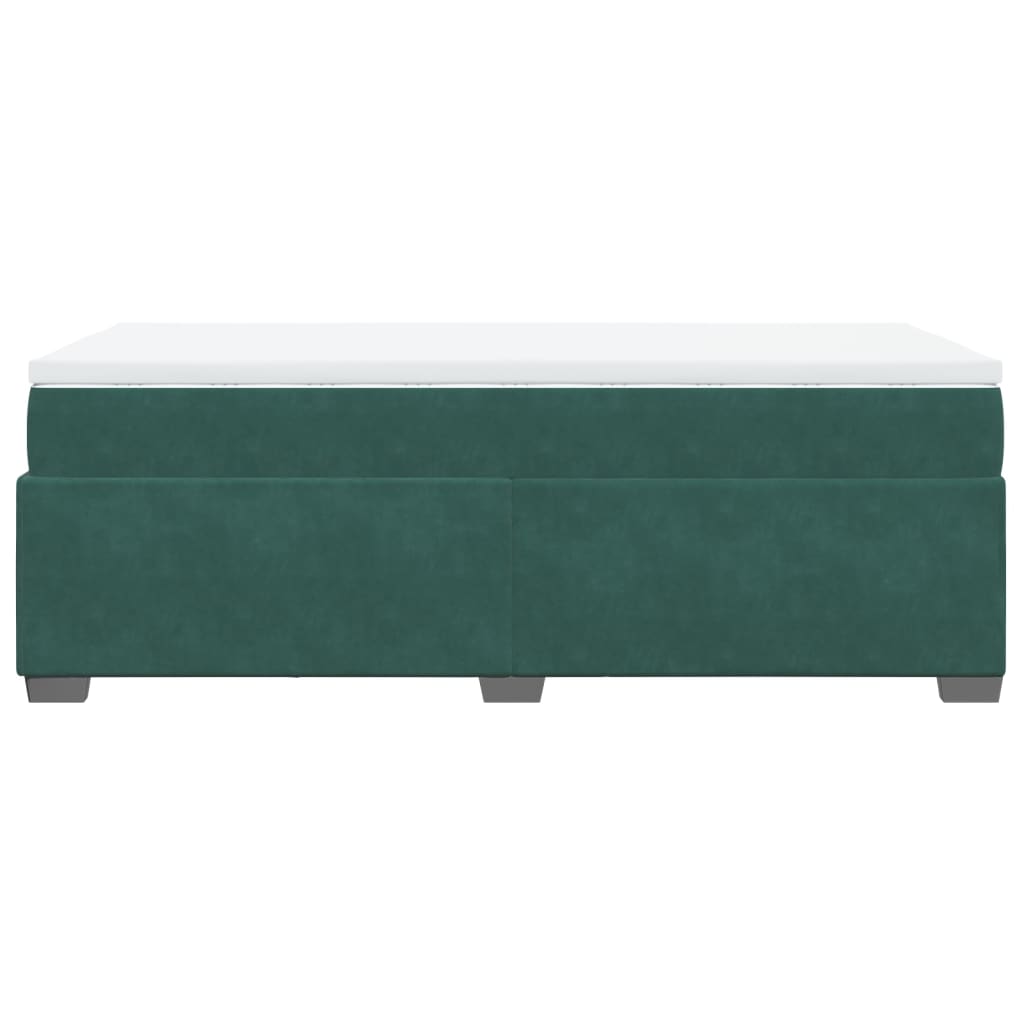 Boxspring met matras fluweel donkergroen 90x190 cm Bedden & bedframes | Creëer jouw Trendy Thuis | Gratis bezorgd & Retour | Trendy.nl