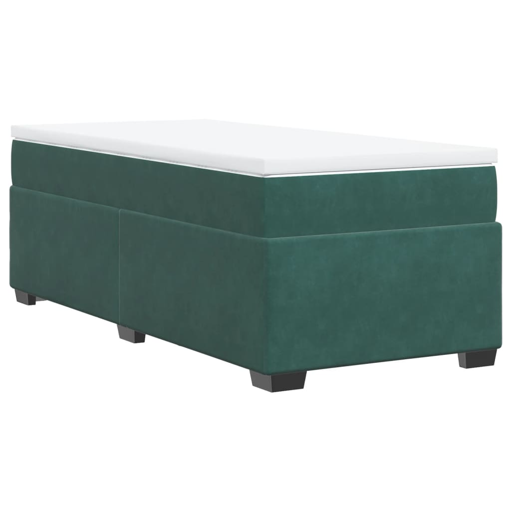 Boxspring met matras fluweel donkergroen 90x190 cm Bedden & bedframes | Creëer jouw Trendy Thuis | Gratis bezorgd & Retour | Trendy.nl