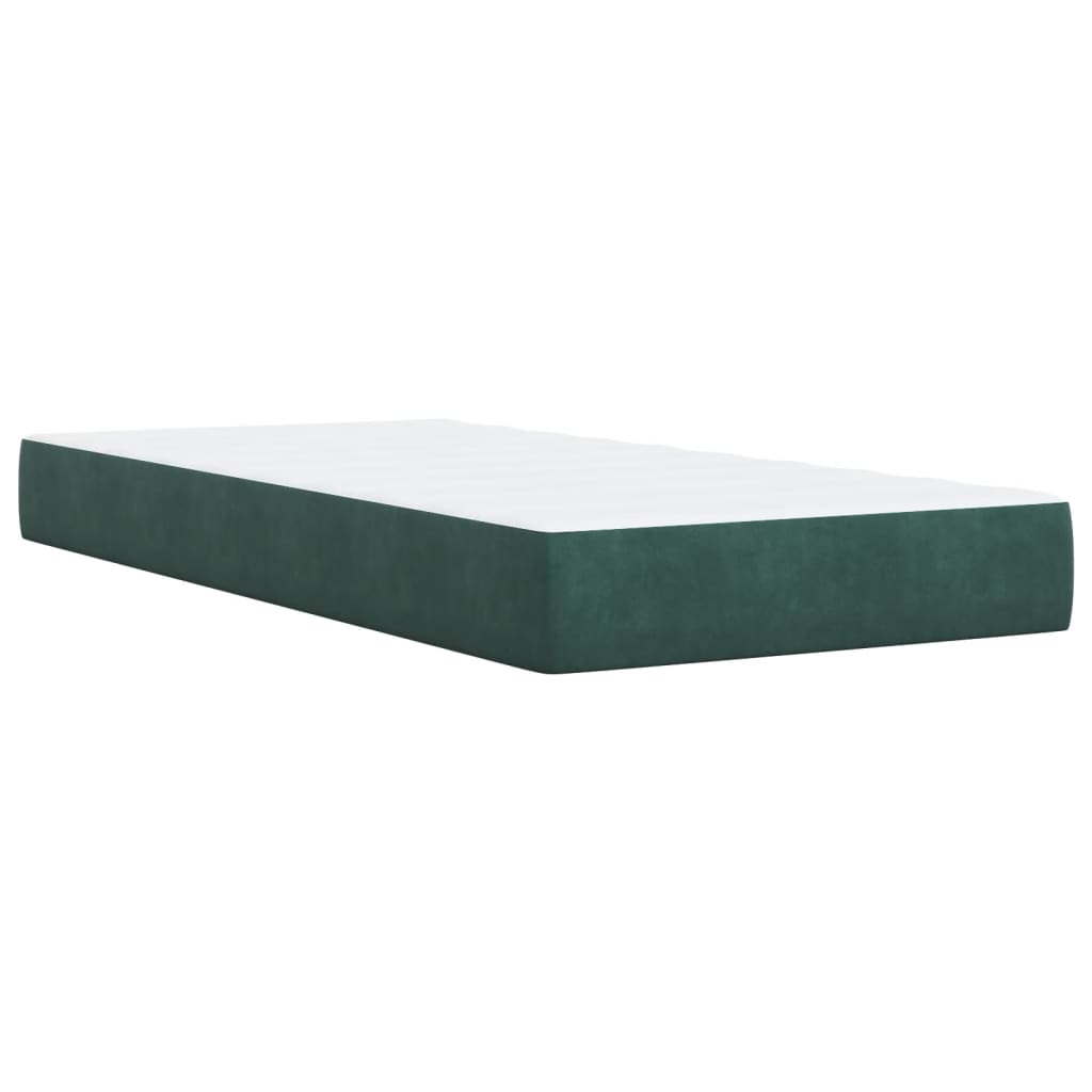 Boxspring met matras fluweel donkergroen 90x200 cm Bedden & bedframes | Creëer jouw Trendy Thuis | Gratis bezorgd & Retour | Trendy.nl