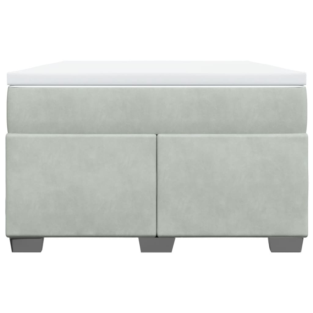 Boxspring met matras fluweel lichtgrijs 120x200 cm Bedden & bedframes | Creëer jouw Trendy Thuis | Gratis bezorgd & Retour | Trendy.nl