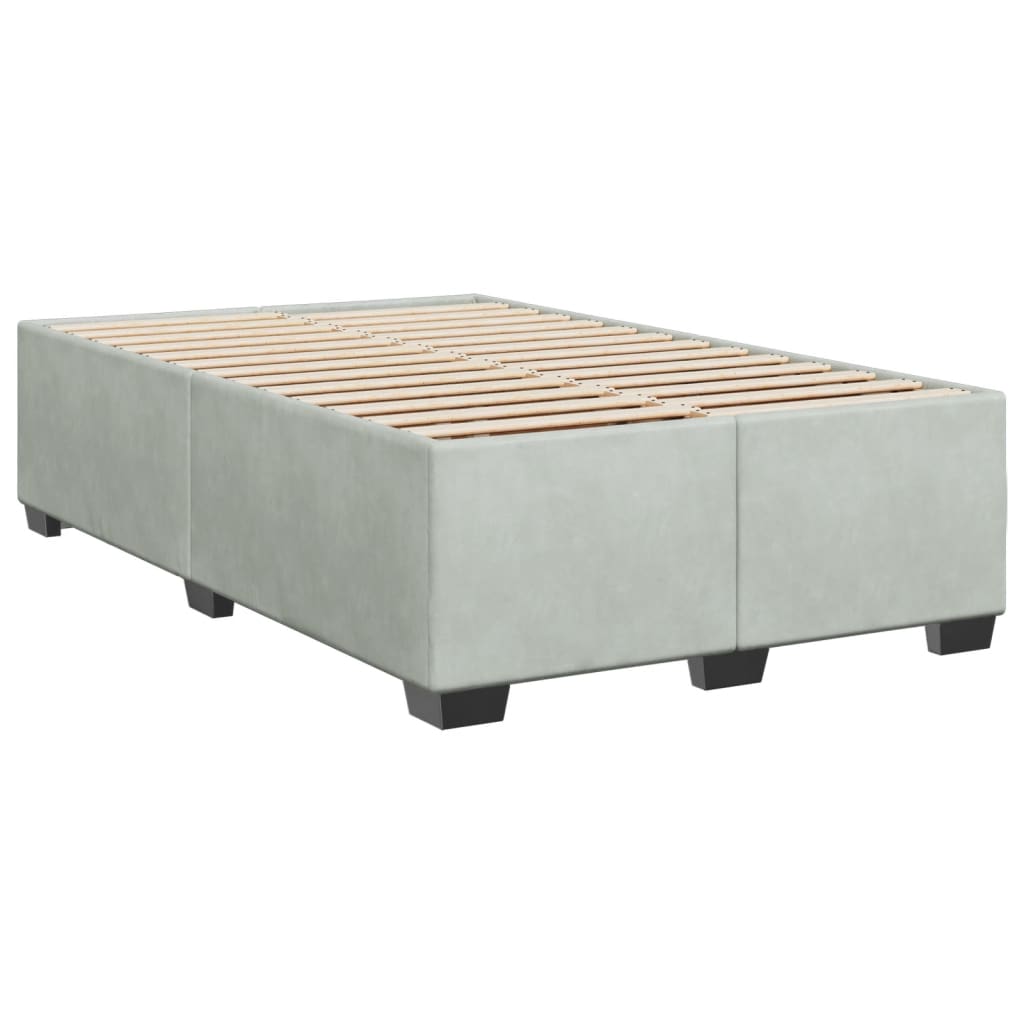 Boxspring met matras fluweel lichtgrijs 120x200 cm Bedden & bedframes | Creëer jouw Trendy Thuis | Gratis bezorgd & Retour | Trendy.nl