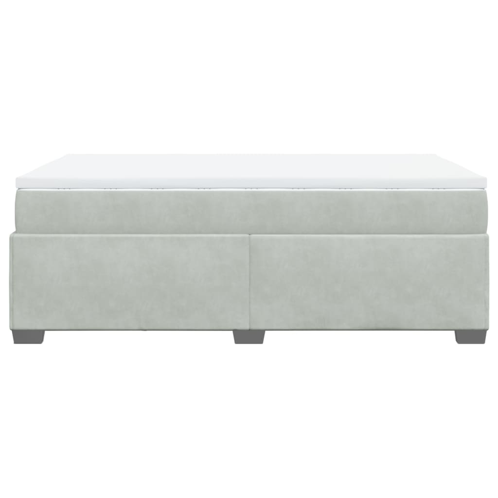 Boxspring met matras fluweel lichtgrijs 120x200 cm Bedden & bedframes | Creëer jouw Trendy Thuis | Gratis bezorgd & Retour | Trendy.nl