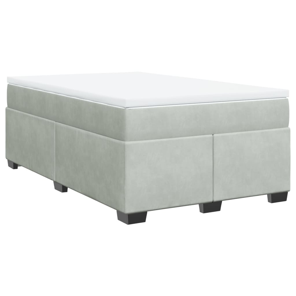 Boxspring met matras fluweel lichtgrijs 120x200 cm Bedden & bedframes | Creëer jouw Trendy Thuis | Gratis bezorgd & Retour | Trendy.nl