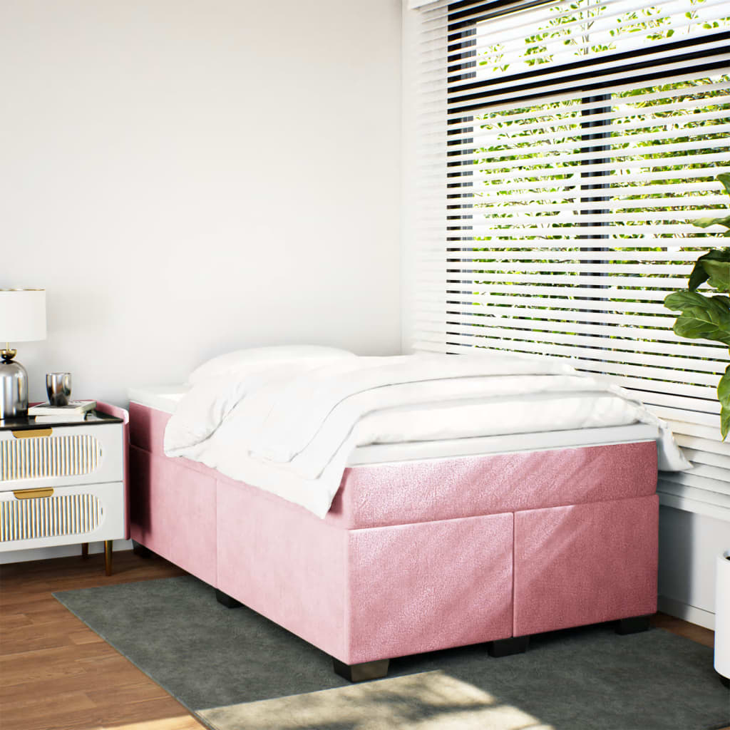 Boxspring met matras fluweel roze 120x200 cm Bedden & bedframes | Creëer jouw Trendy Thuis | Gratis bezorgd & Retour | Trendy.nl