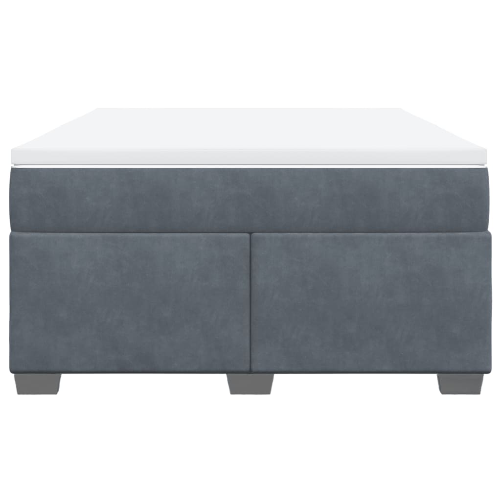 Boxspring met matras fluweel donkergrijs 140x190 cm Bedden & bedframes | Creëer jouw Trendy Thuis | Gratis bezorgd & Retour | Trendy.nl