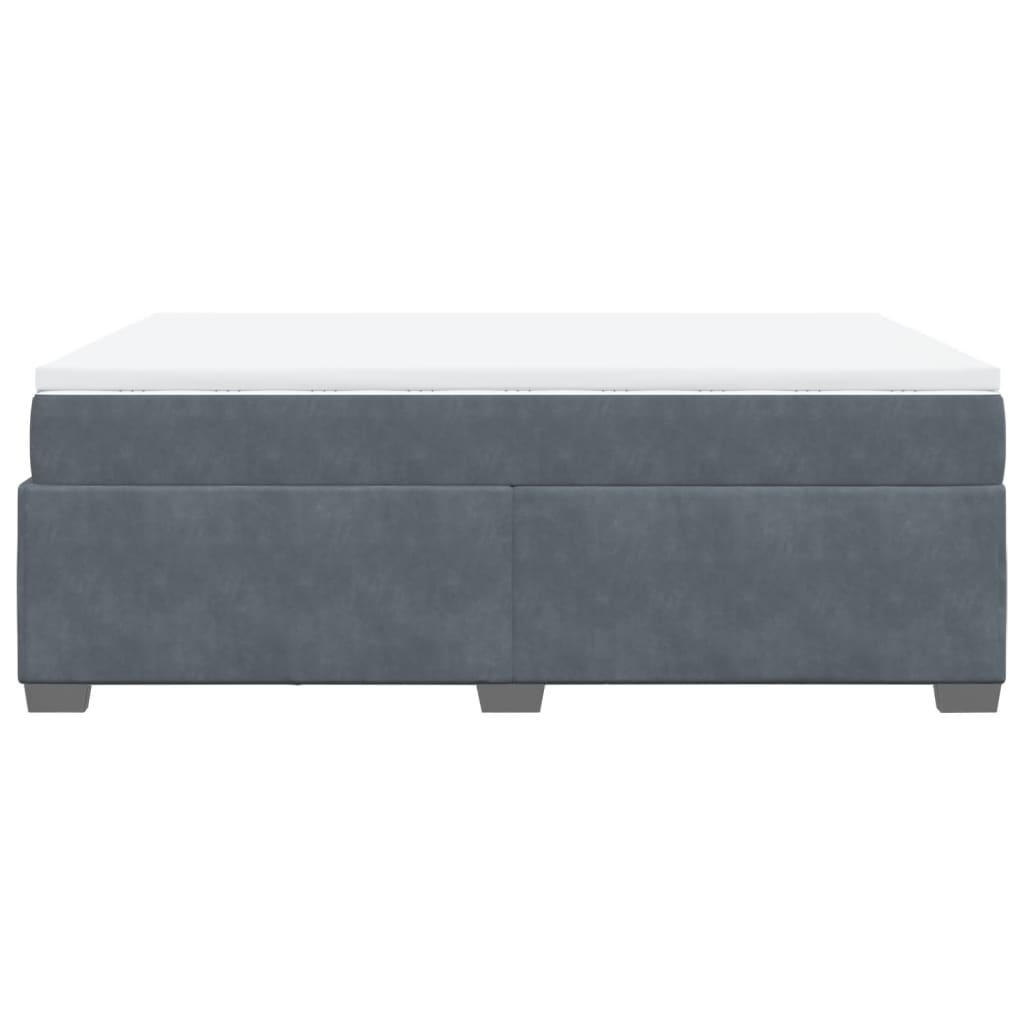 Boxspring met matras fluweel donkergrijs 140x190 cm Bedden & bedframes | Creëer jouw Trendy Thuis | Gratis bezorgd & Retour | Trendy.nl