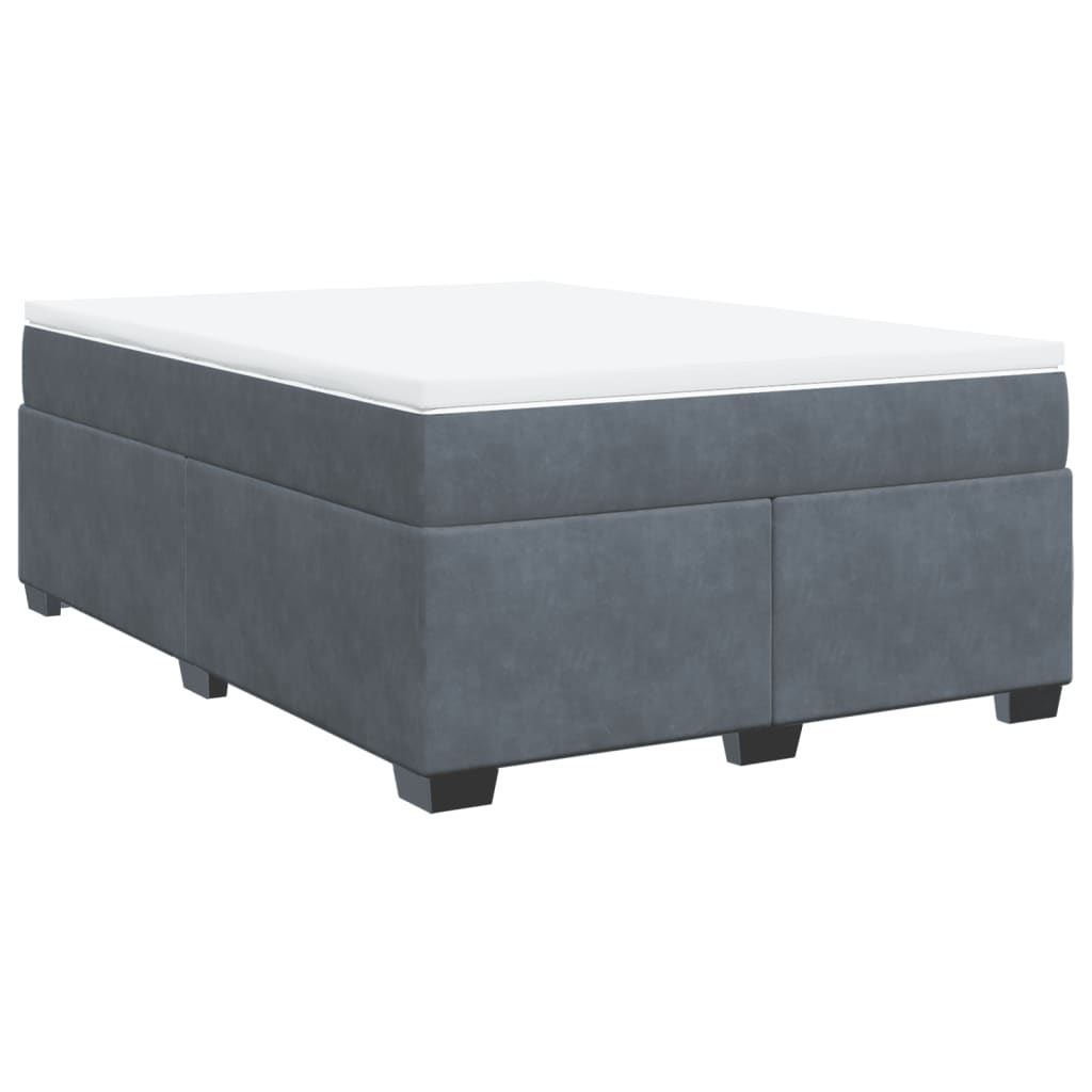 Boxspring met matras fluweel donkergrijs 140x200 cm Bedden & bedframes | Creëer jouw Trendy Thuis | Gratis bezorgd & Retour | Trendy.nl