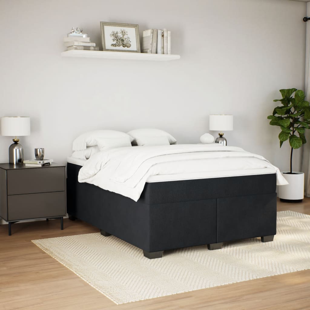 Boxspring met matras fluweel zwart 140x200 cm Bedden & bedframes | Creëer jouw Trendy Thuis | Gratis bezorgd & Retour | Trendy.nl