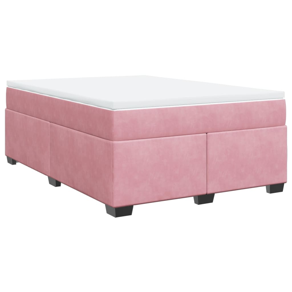 Boxspring met matras fluweel roze 140x200 cm Bedden & bedframes | Creëer jouw Trendy Thuis | Gratis bezorgd & Retour | Trendy.nl