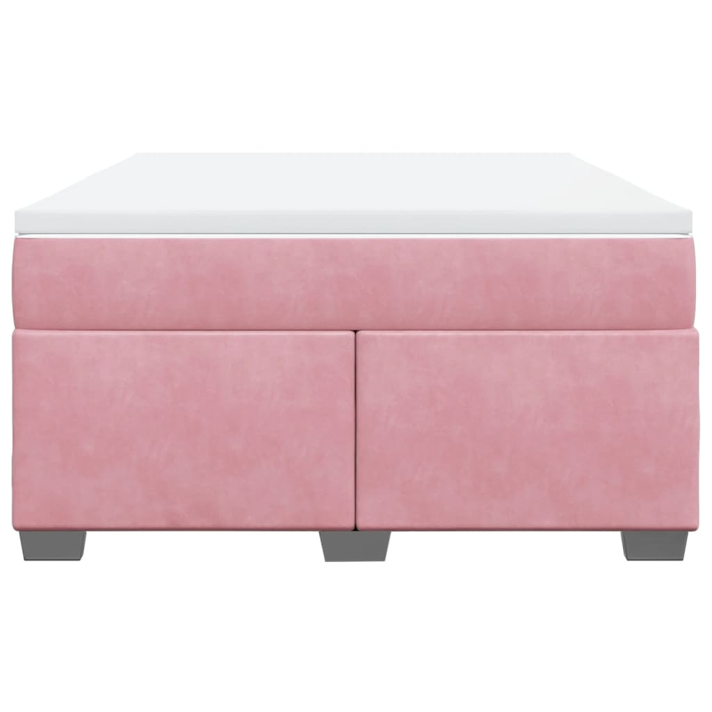 Boxspring met matras fluweel roze 140x200 cm Bedden & bedframes | Creëer jouw Trendy Thuis | Gratis bezorgd & Retour | Trendy.nl