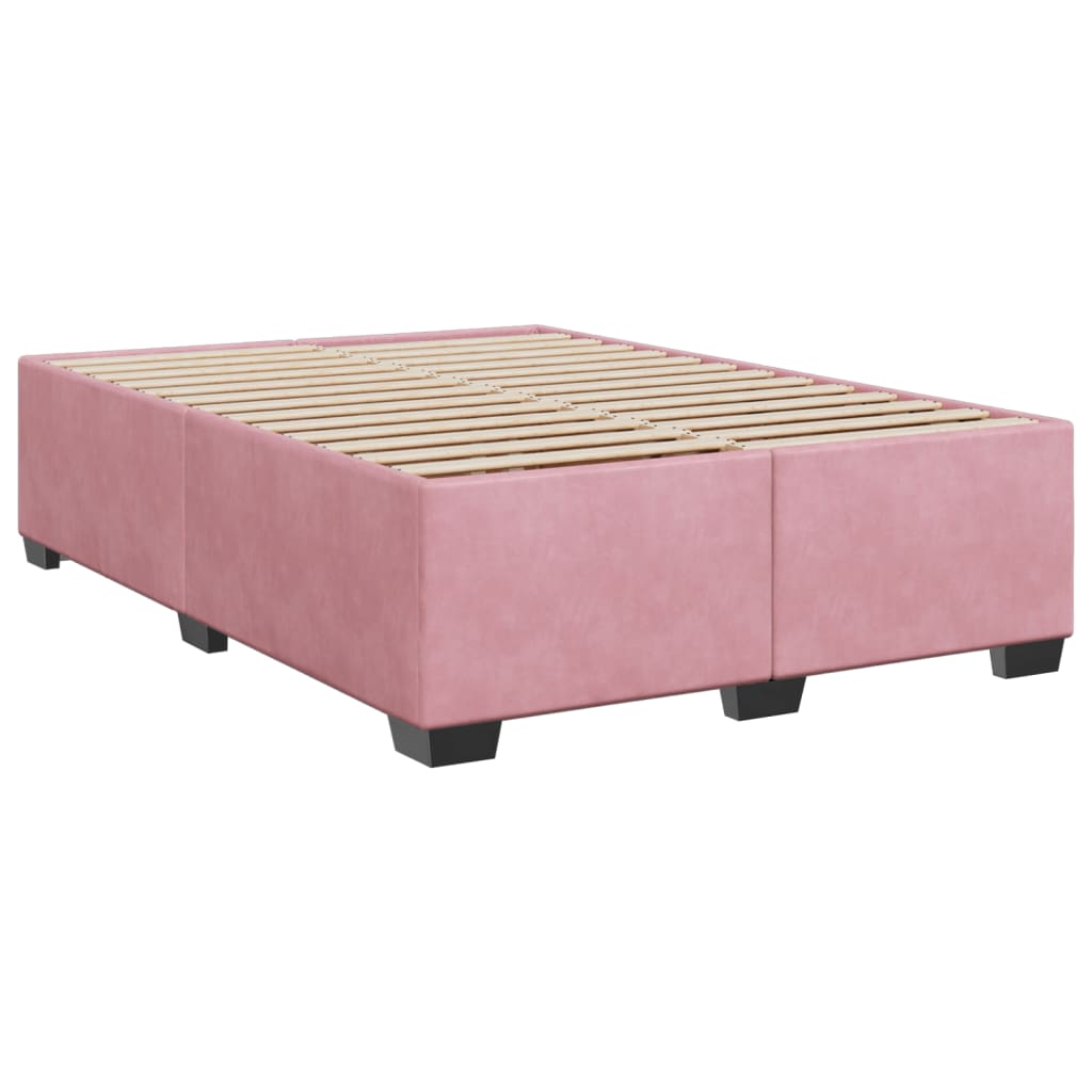 Boxspring met matras fluweel roze 140x200 cm Bedden & bedframes | Creëer jouw Trendy Thuis | Gratis bezorgd & Retour | Trendy.nl