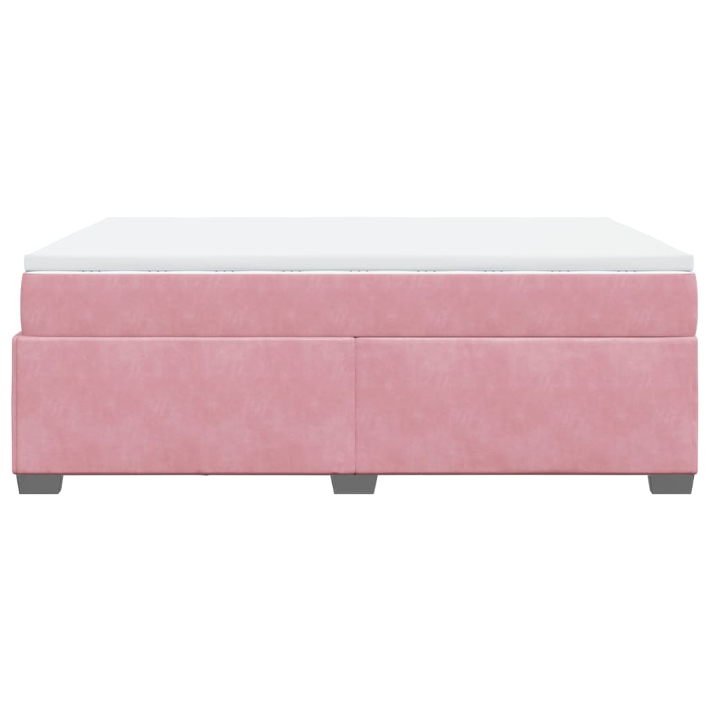 Boxspring met matras fluweel roze 140x200 cm Bedden & bedframes | Creëer jouw Trendy Thuis | Gratis bezorgd & Retour | Trendy.nl