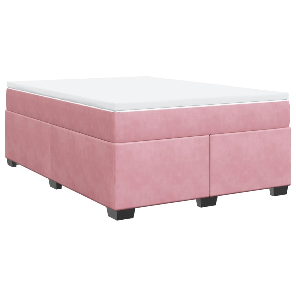 Boxspring met matras fluweel roze 140x200 cm Bedden & bedframes | Creëer jouw Trendy Thuis | Gratis bezorgd & Retour | Trendy.nl