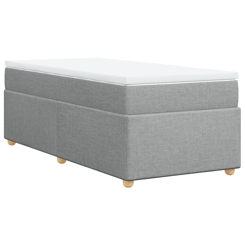 Boxspring met matras stof lichtgrijs 80x200 cm Bedden & bedframes | Creëer jouw Trendy Thuis | Gratis bezorgd & Retour | Trendy.nl