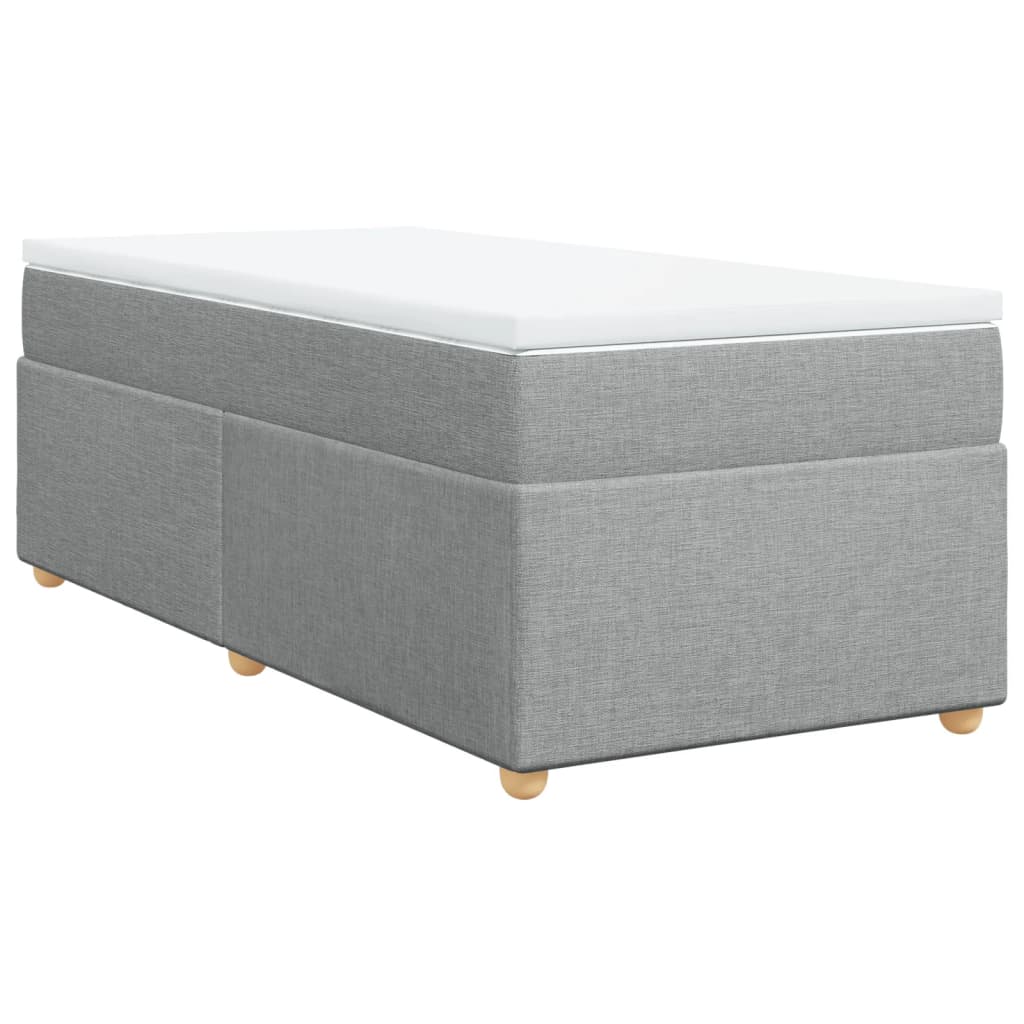 Boxspring met matras stof lichtgrijs 80x200 cm Bedden & bedframes | Creëer jouw Trendy Thuis | Gratis bezorgd & Retour | Trendy.nl