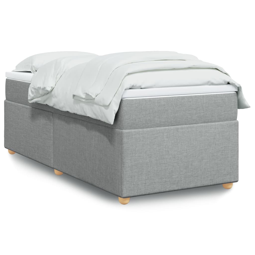 Boxspring met matras stof lichtgrijs 80x200 cm Bedden & bedframes | Creëer jouw Trendy Thuis | Gratis bezorgd & Retour | Trendy.nl