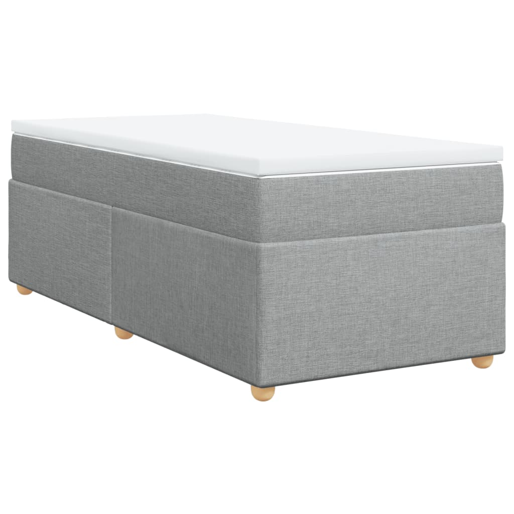 Boxspring met matras stof lichtgrijs 90x190 cm Bedden & bedframes | Creëer jouw Trendy Thuis | Gratis bezorgd & Retour | Trendy.nl