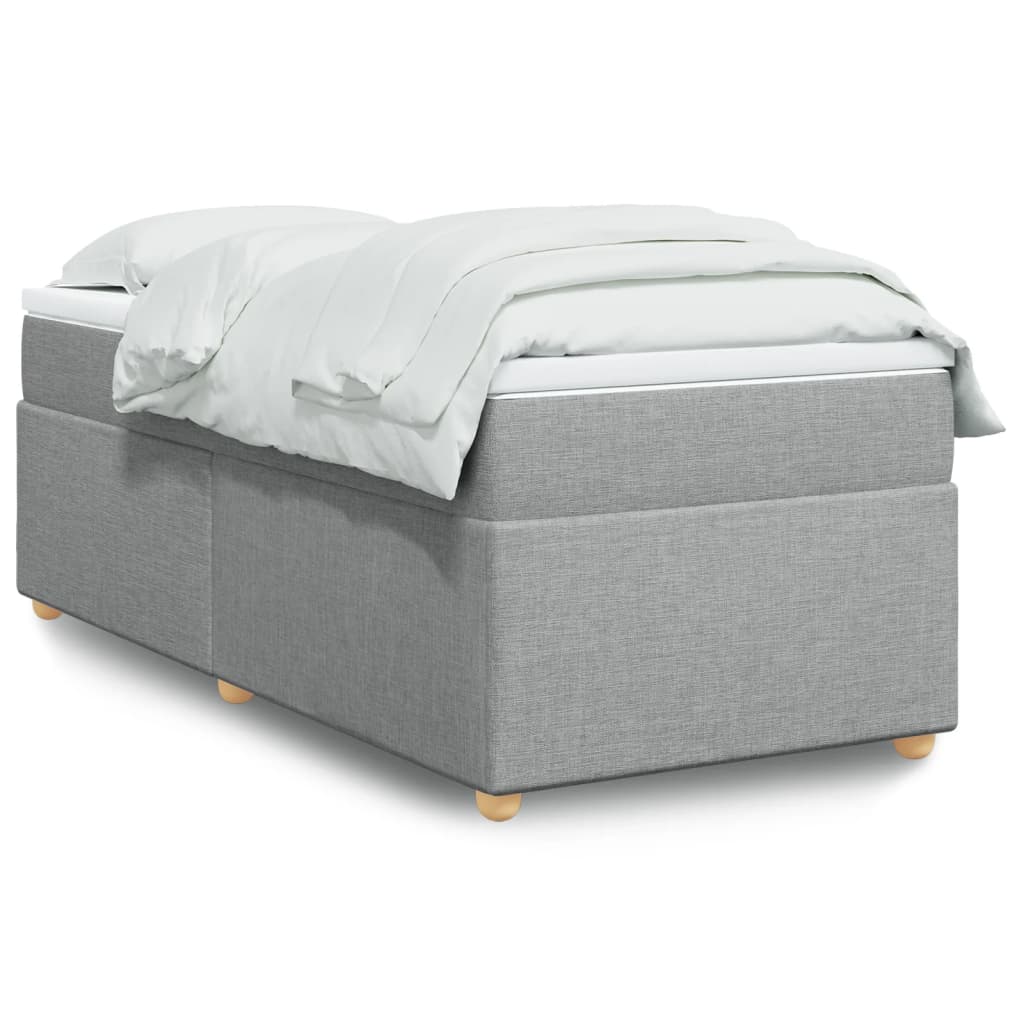 Boxspring met matras stof lichtgrijs 90x190 cm Bedden & bedframes | Creëer jouw Trendy Thuis | Gratis bezorgd & Retour | Trendy.nl