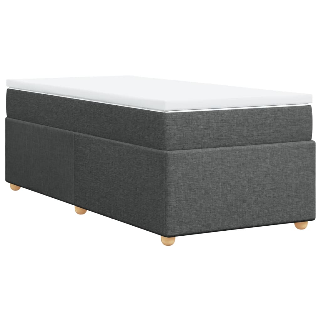 Boxspring met matras stof donkergrijs 90x190 cm Bedden & bedframes | Creëer jouw Trendy Thuis | Gratis bezorgd & Retour | Trendy.nl