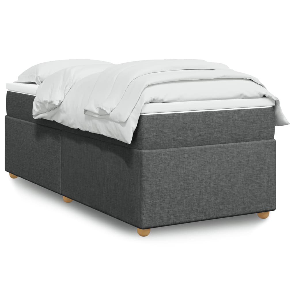 Boxspring met matras stof donkergrijs 90x190 cm Bedden & bedframes | Creëer jouw Trendy Thuis | Gratis bezorgd & Retour | Trendy.nl