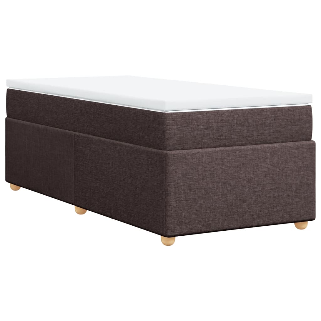 Boxspring met matras stof donkerbruin 90x190 cm Bedden & bedframes | Creëer jouw Trendy Thuis | Gratis bezorgd & Retour | Trendy.nl