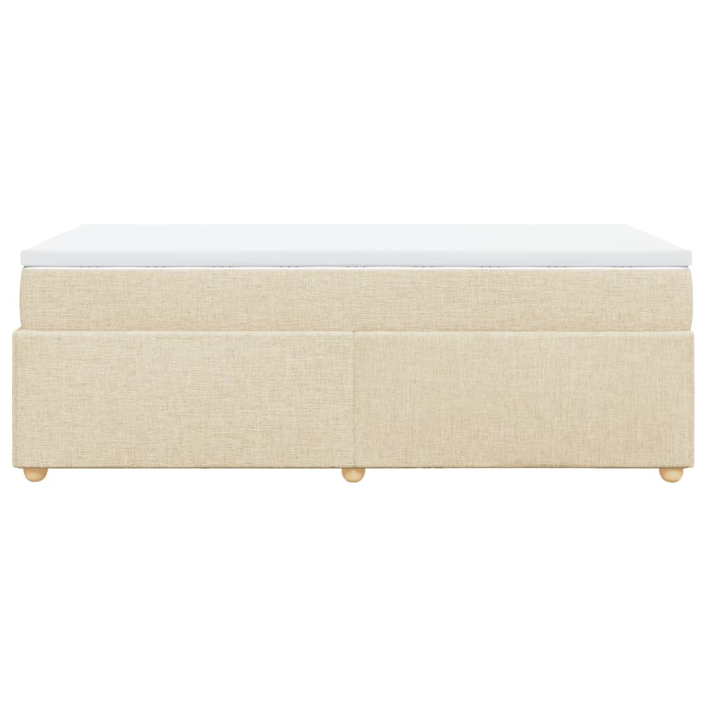 Boxspring met matras stof crèmekleurig 90x190 cm Bedden & bedframes | Creëer jouw Trendy Thuis | Gratis bezorgd & Retour | Trendy.nl