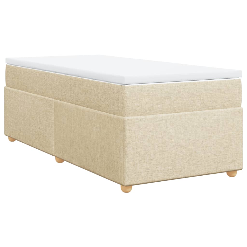 Boxspring met matras stof crèmekleurig 90x190 cm Bedden & bedframes | Creëer jouw Trendy Thuis | Gratis bezorgd & Retour | Trendy.nl