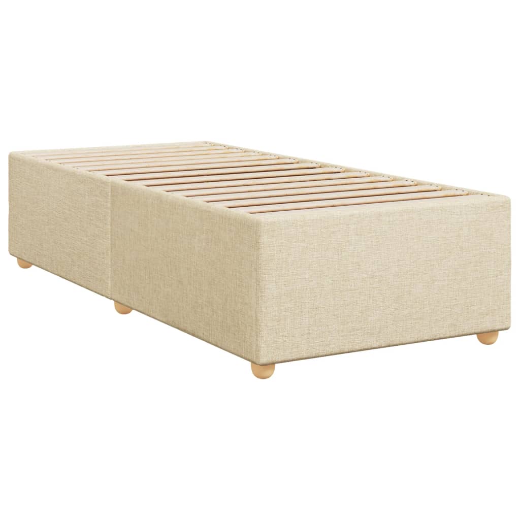 Boxspring met matras stof crèmekleurig 90x200 cm Bedden & bedframes | Creëer jouw Trendy Thuis | Gratis bezorgd & Retour | Trendy.nl