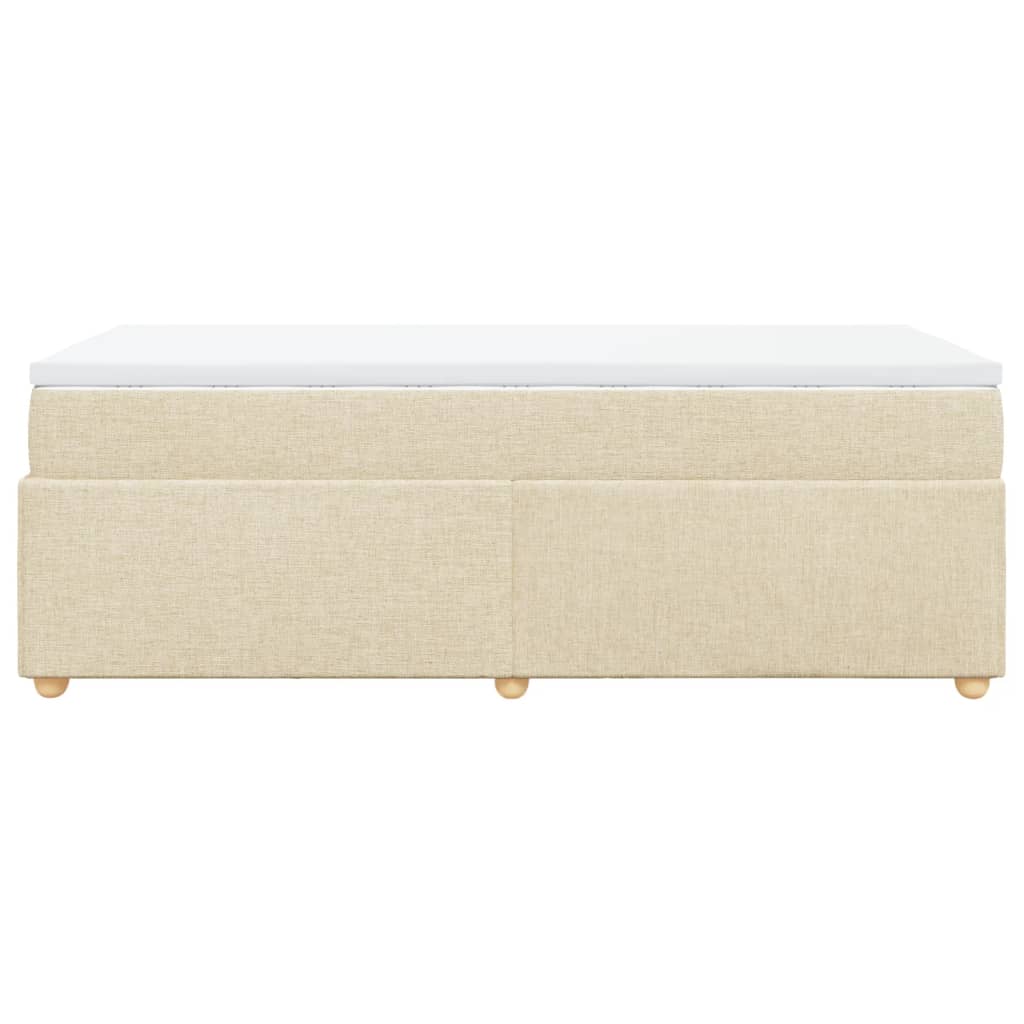 Boxspring met matras stof crèmekleurig 90x200 cm Bedden & bedframes | Creëer jouw Trendy Thuis | Gratis bezorgd & Retour | Trendy.nl