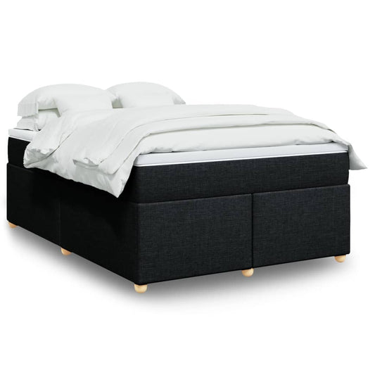 Boxspring met matras stof zwart 140x190 cm Bedden & bedframes | Creëer jouw Trendy Thuis | Gratis bezorgd & Retour | Trendy.nl