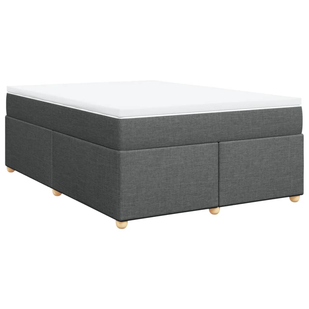 Boxspring met matras stof donkergrijs 140x200 cm Bedden & bedframes | Creëer jouw Trendy Thuis | Gratis bezorgd & Retour | Trendy.nl