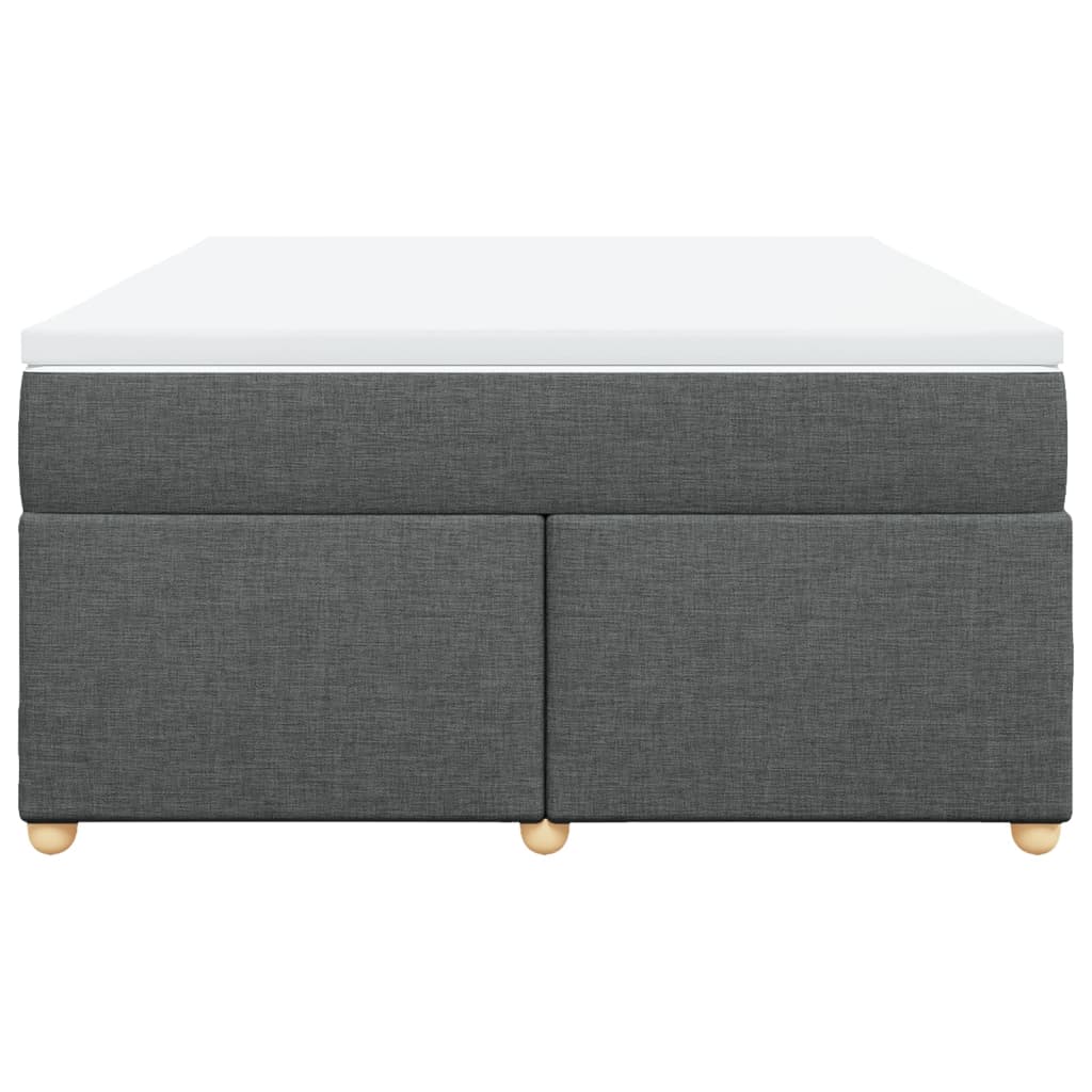 Boxspring met matras stof donkergrijs 140x200 cm Bedden & bedframes | Creëer jouw Trendy Thuis | Gratis bezorgd & Retour | Trendy.nl