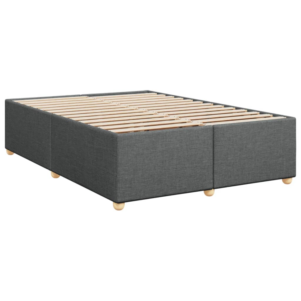 Boxspring met matras stof donkergrijs 140x200 cm Bedden & bedframes | Creëer jouw Trendy Thuis | Gratis bezorgd & Retour | Trendy.nl