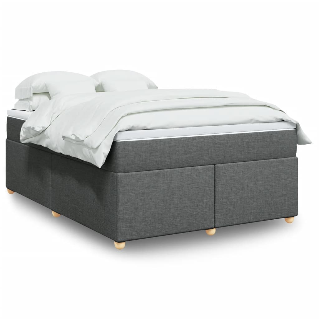 Boxspring met matras stof donkergrijs 160x200 cm Bedden & bedframes | Creëer jouw Trendy Thuis | Gratis bezorgd & Retour | Trendy.nl