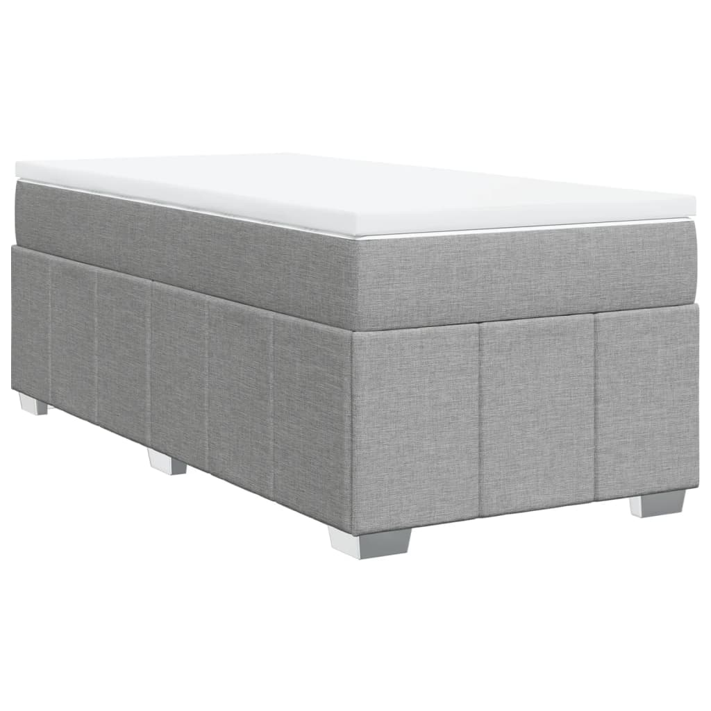 Boxspring met matras stof lichtgrijs 80x200 cm Bedden & bedframes | Creëer jouw Trendy Thuis | Gratis bezorgd & Retour | Trendy.nl