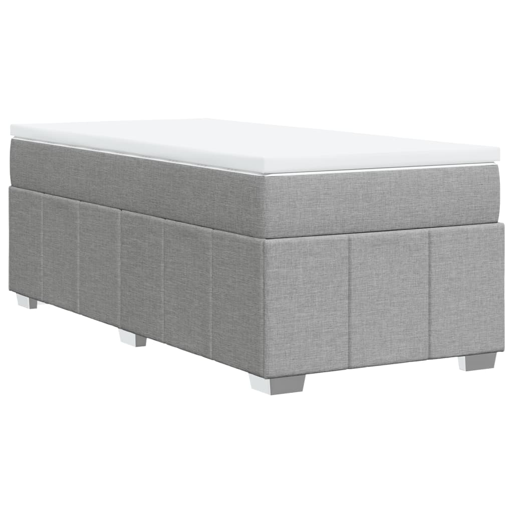 Boxspring met matras stof lichtgrijs 80x200 cm Bedden & bedframes | Creëer jouw Trendy Thuis | Gratis bezorgd & Retour | Trendy.nl