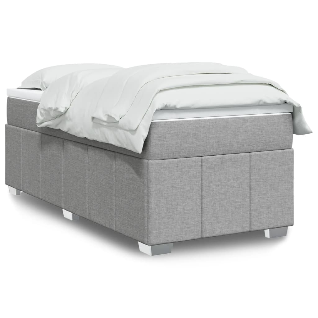 Boxspring met matras stof lichtgrijs 80x200 cm Bedden & bedframes | Creëer jouw Trendy Thuis | Gratis bezorgd & Retour | Trendy.nl