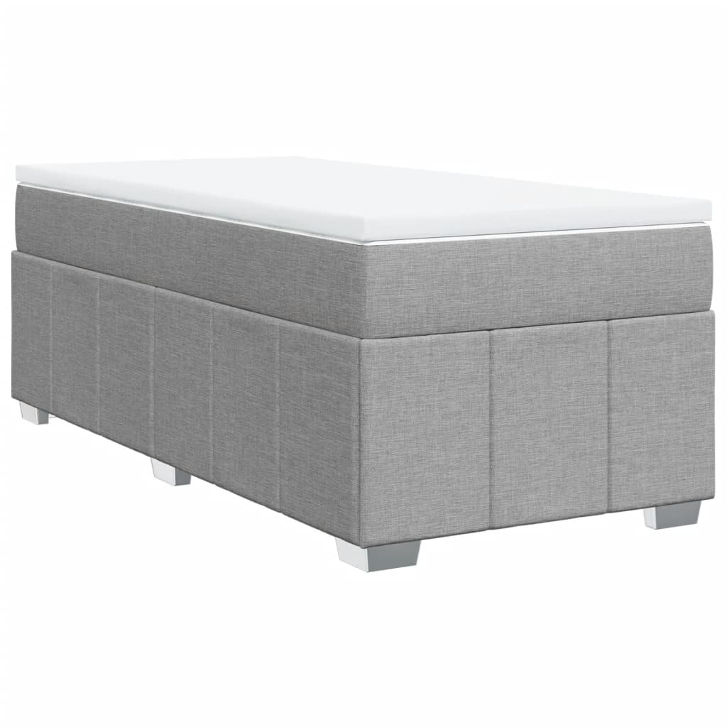 Boxspring met matras stof lichtgrijs 90x190 cm Bedden & bedframes | Creëer jouw Trendy Thuis | Gratis bezorgd & Retour | Trendy.nl